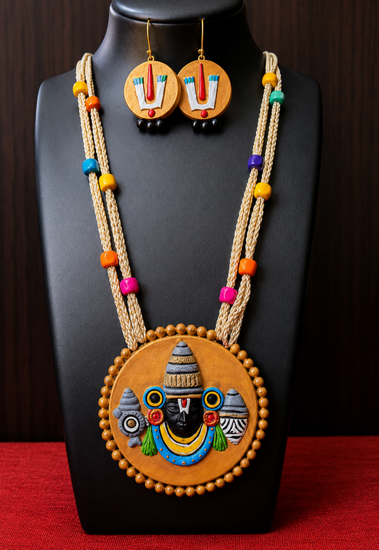 Handcrafted Lord Balaji Necklace & Earring Set