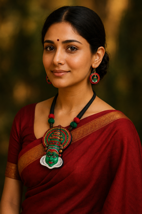 Handcrafted Kathakali Necklace & Earrings Set