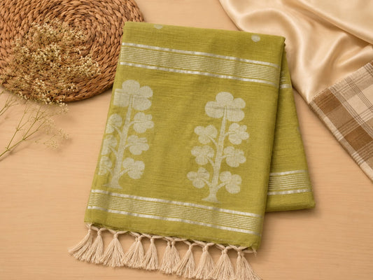 Light Yellow Cotton Handloom Saree