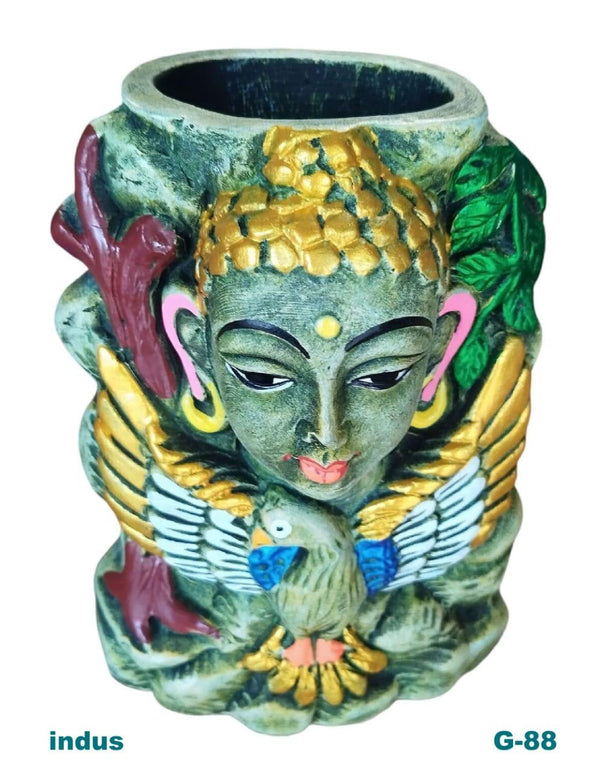 Handcrafted Buddha Terracotta Pen Stand