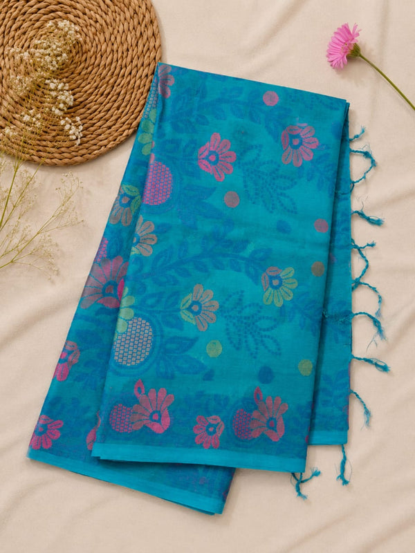 Light Blue Handwoven Cotton Saree
