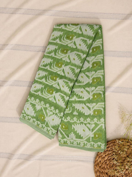Light Green Soft Jamdani Handloom Saree