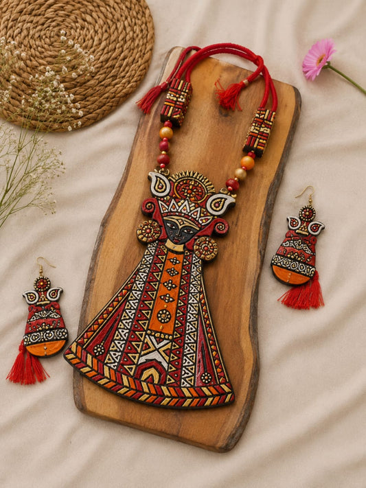 Handmade Kali Maa Necklace with Matching Earrings