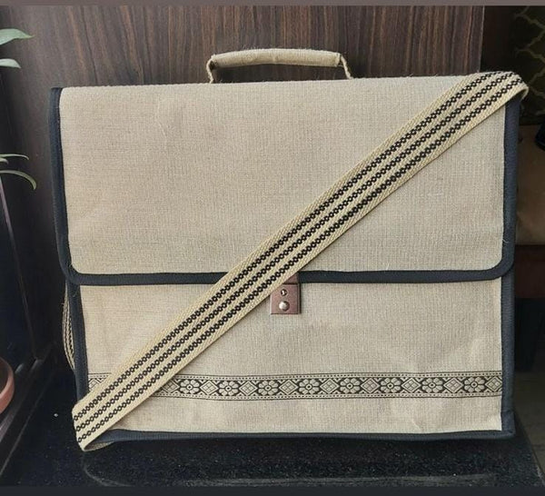 Handcrafted Jute Laptop Sleeve with Sling