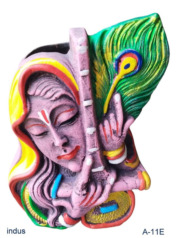 Handcrafted Lord Krishna Terracotta Pen Stand