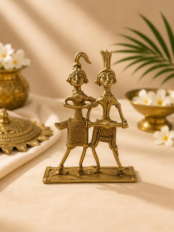 Handcrafted Bell Metal Adivasi Sister Figurine