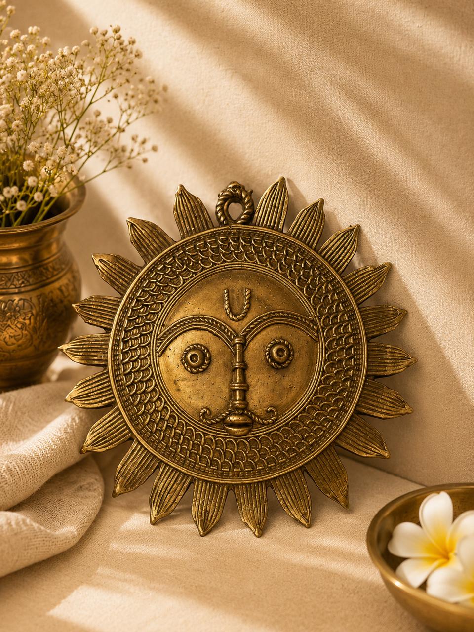 Handcrafted Bell Metal Sun God Wall Décor